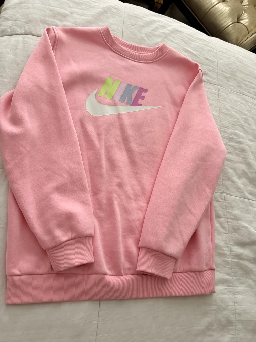 Nike Pink Crewneck Sweatshirt with Black Swoosh Tag